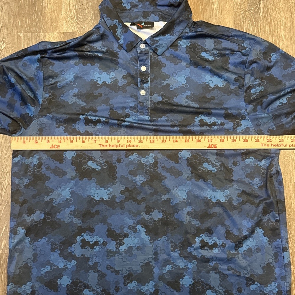 Yatta Golf Men's XL Golf Polo Shirt Blue /Black Geometric - Picture 5 of 7